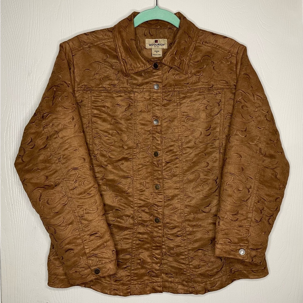 WOOLRICH | Woolrich Vintage Women’s Embroidered Fawn Suede Jacket | Size: M